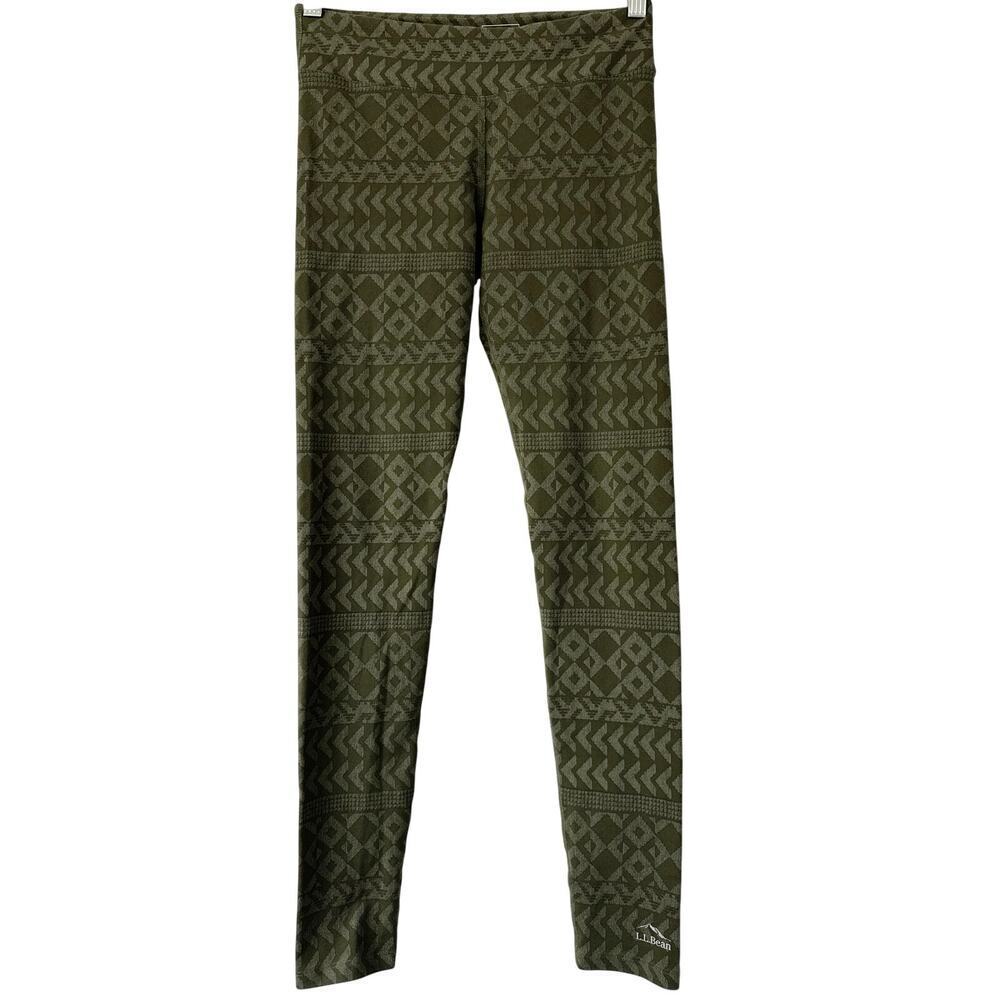 L.L.Bean Women's Boundless Performance Tights Size XS Green 50+ UPF
